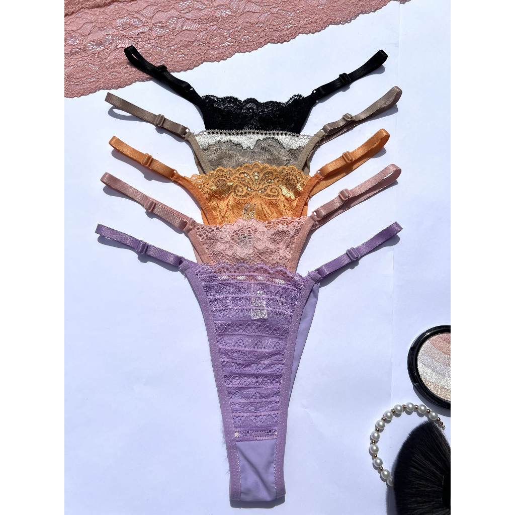 Kit Calcinhas Fio Duplo De Renda E Regulagem Lingerie Feminina De