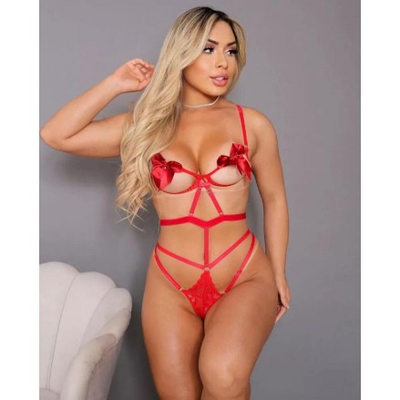 Body Lingerie Sensual Laço Aro e Renda Shopee Brasil