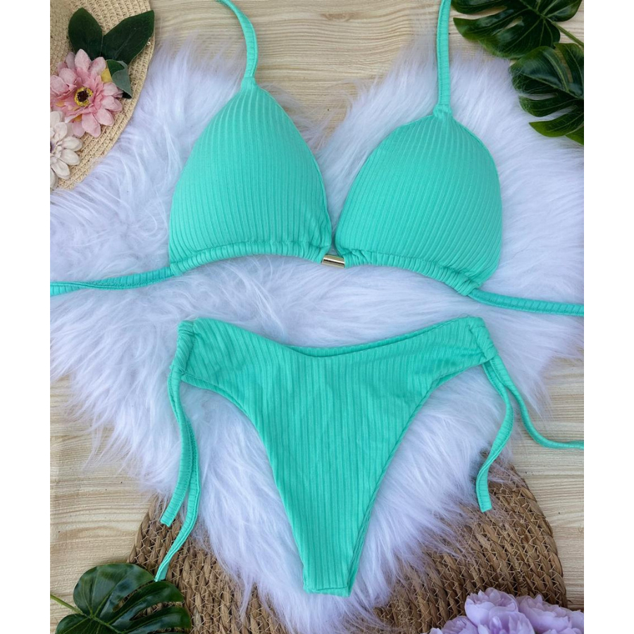 Biquini Feminino BOJO Fio Duplo Cortininha Bikini Feminino Forrado