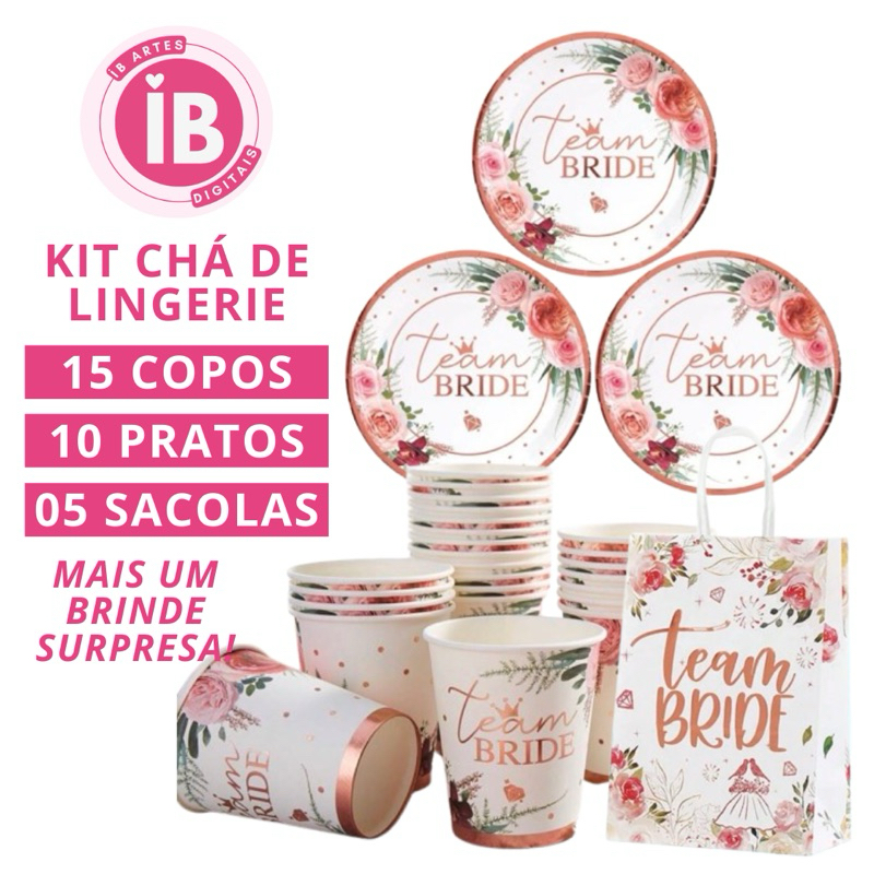 kit Chá de lingerie despedida de solteira decoração festa itens