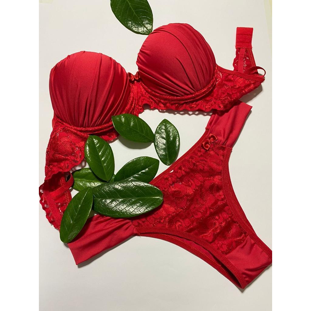 Lingerie Sexy Feminina Calcinha Suti Conjunto Bojo Renda