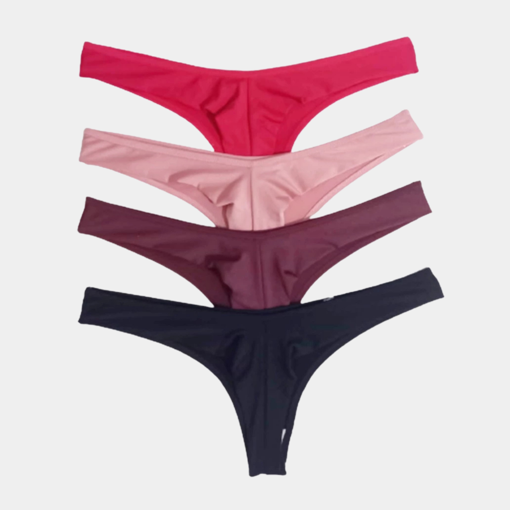 Kit 4 Tanga Fio Dental Duplo Levanta Bumbum Não Marca Lingerie Shopee