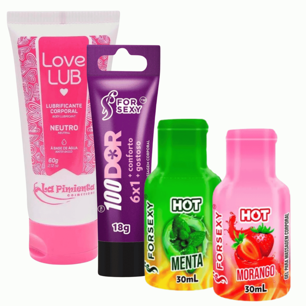 Kit 4 Gel De Massagem Óleo Lubrificante Hot Ice 6 Funções Sex Shop