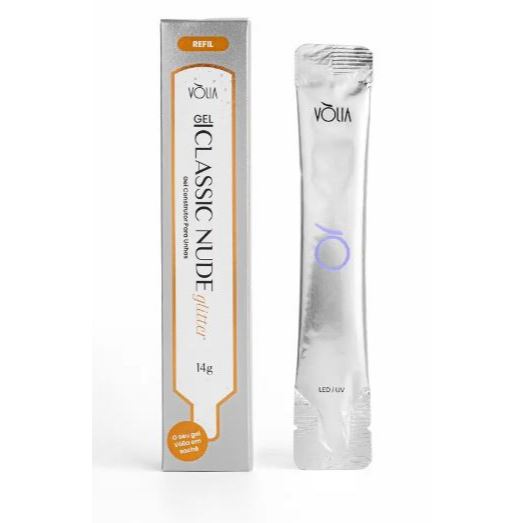 Gel Classic Nude Glitter Volia Sachê g Shopee Brasil