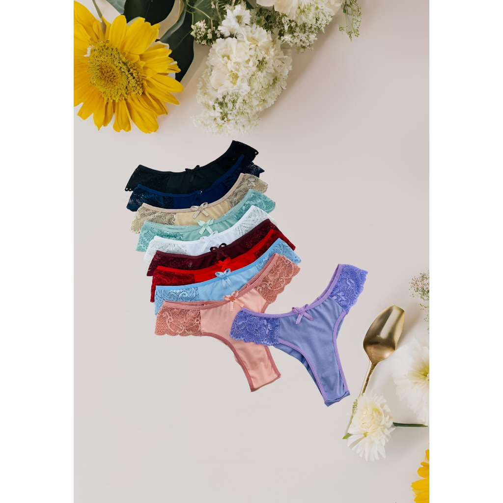 Kit Calcinhas Fio Duplo C Renda Lateral Conforto Dia A Dia Lingerie