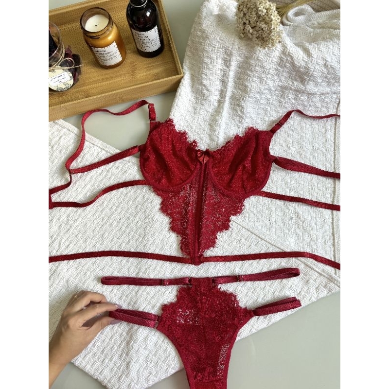 Conjunto Lingerie Isa Renda Delicada e Sexy Confortável e Charmoso