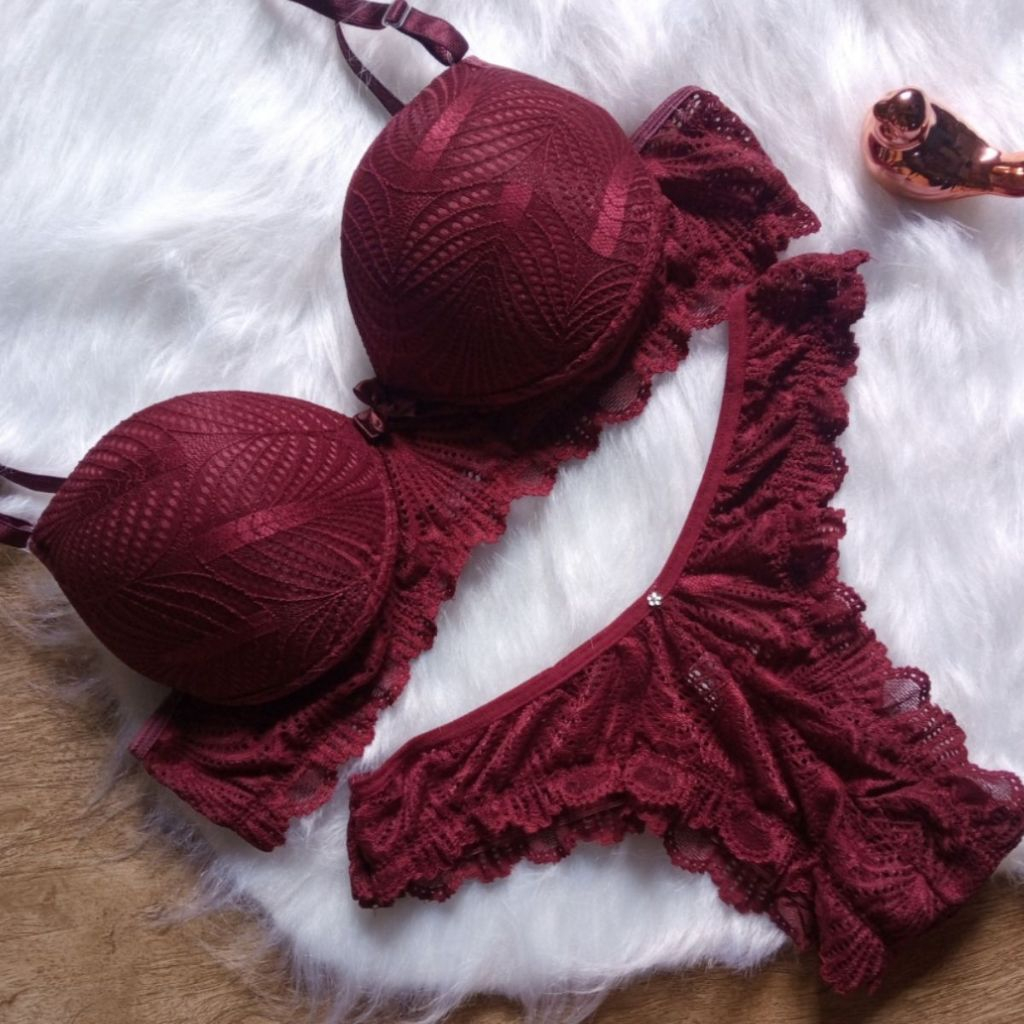 Kit Conjuntos Lingerie Bojo Rendada Calcinha Suti Langerie Feminino