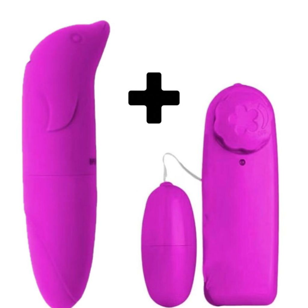Vibrador Feminino Golfinho Ponto G E Vibrador Capsula Bullet Sex Shop