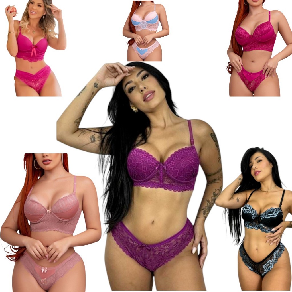 Kit Conjuntos Lingerie Luxo Moda Ntima Sensual Barata Revenda