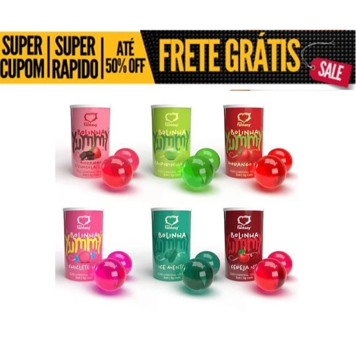 Kit unidades Sex Caps Bolinha Beijável Yummy Unidades Sexy