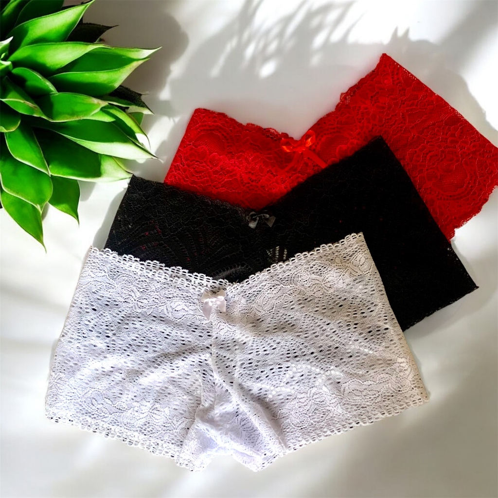 Kit Calcinhas de Renda Lingerie Caleçon Espera Marido Calesson