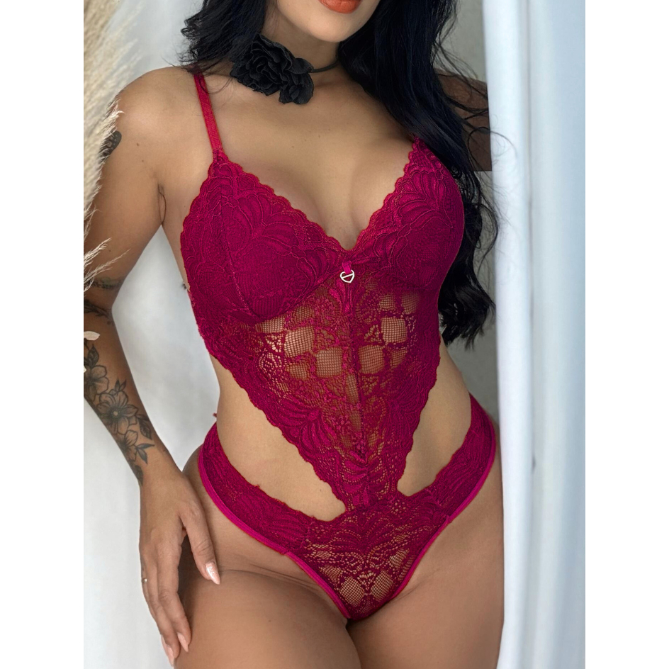 Lingerie Sexy Feminino Cavado Rendado Alcinhas Sem Bojo Pingente