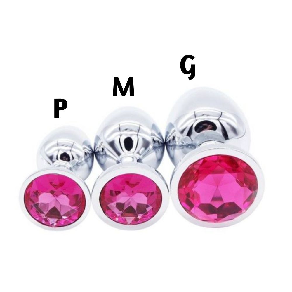 Kit 3 plug anal aço inox pedra jóia tamanhos P M G Sex shop Shopee Brasil