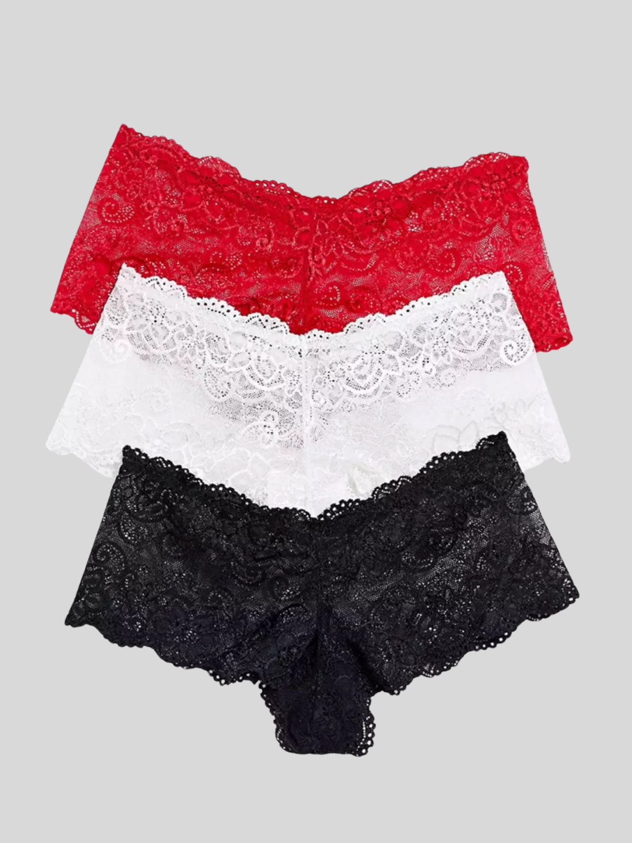 KIT 2 Calcinhas Tanga Caleçon Linha Noite Short Renda Calesson Lingerie