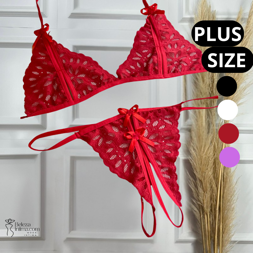 Conjuntos Apressadinha PLUS SIZE Lingerie Sexy Abertura Sensual