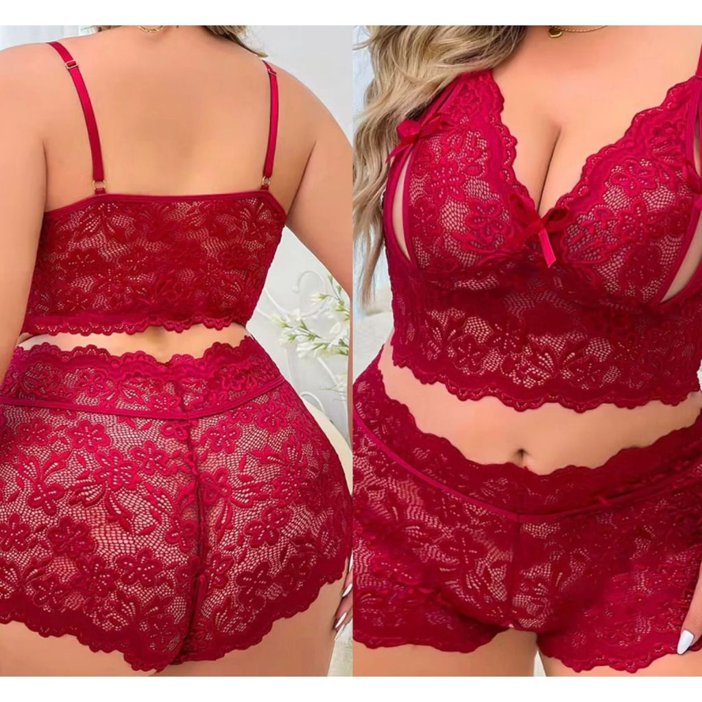 Kit 2 Baby Doll Marido Apressado Plus Size Lingerie Sensual Rendada