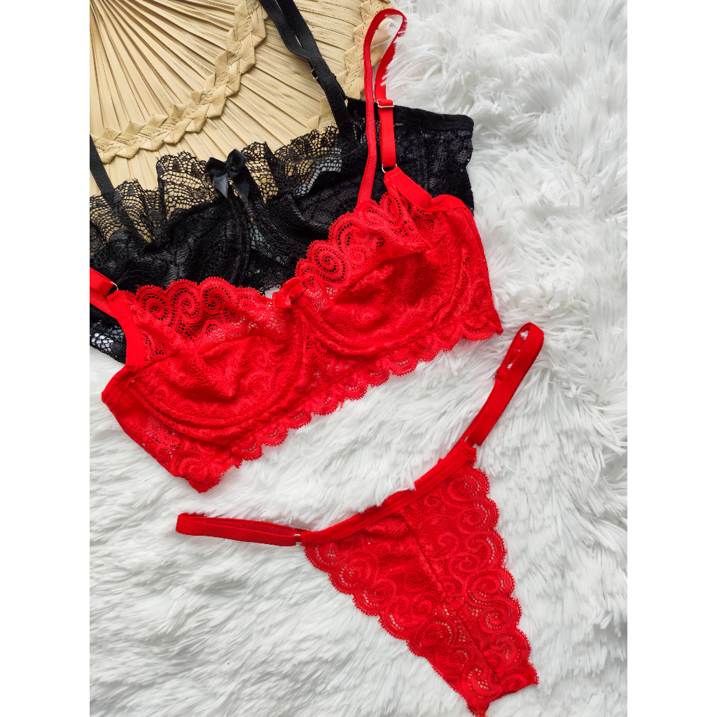 Kit C Lingerie Aro S Bojo Calcinha Regul Vel Conjunto Renda Sexy