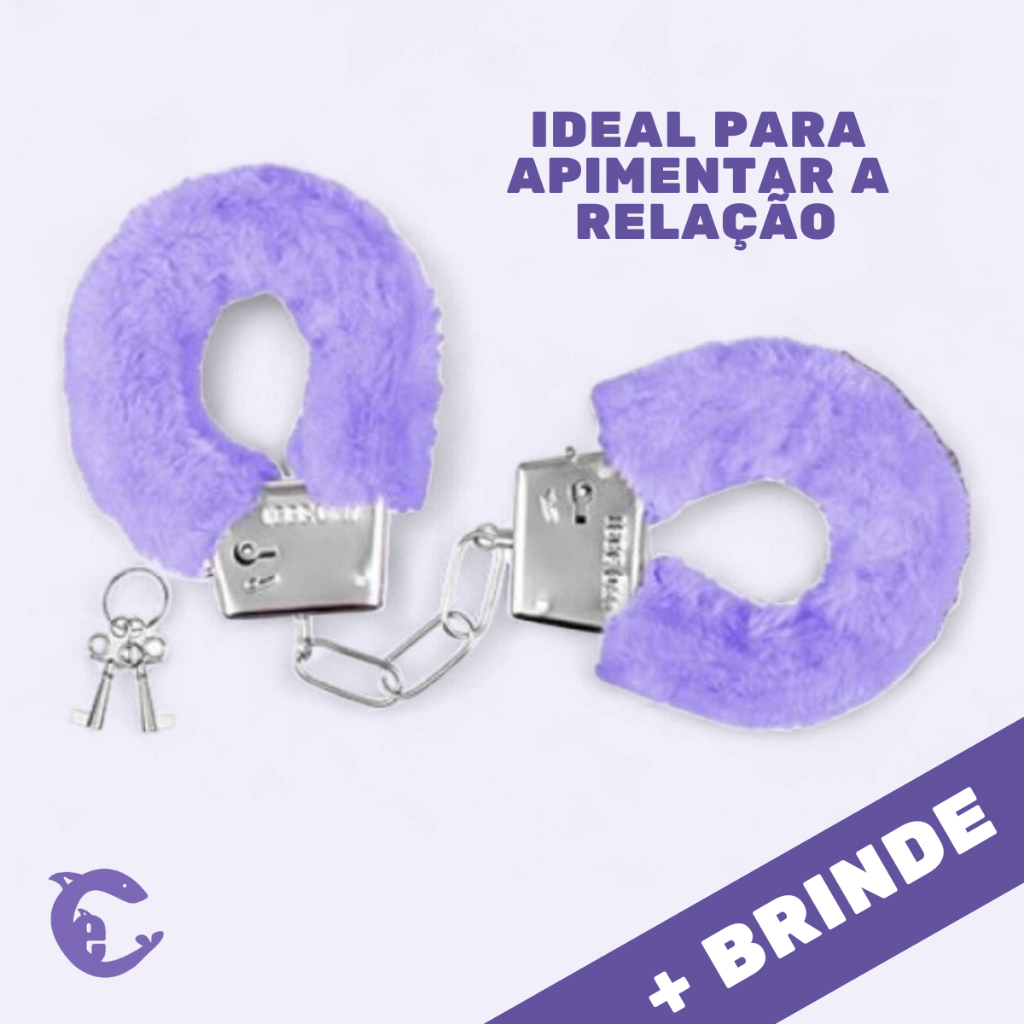 Algema Metal Pelúcia Brinquedo Sex Shop Sado Fetiche Sensual Reforçada