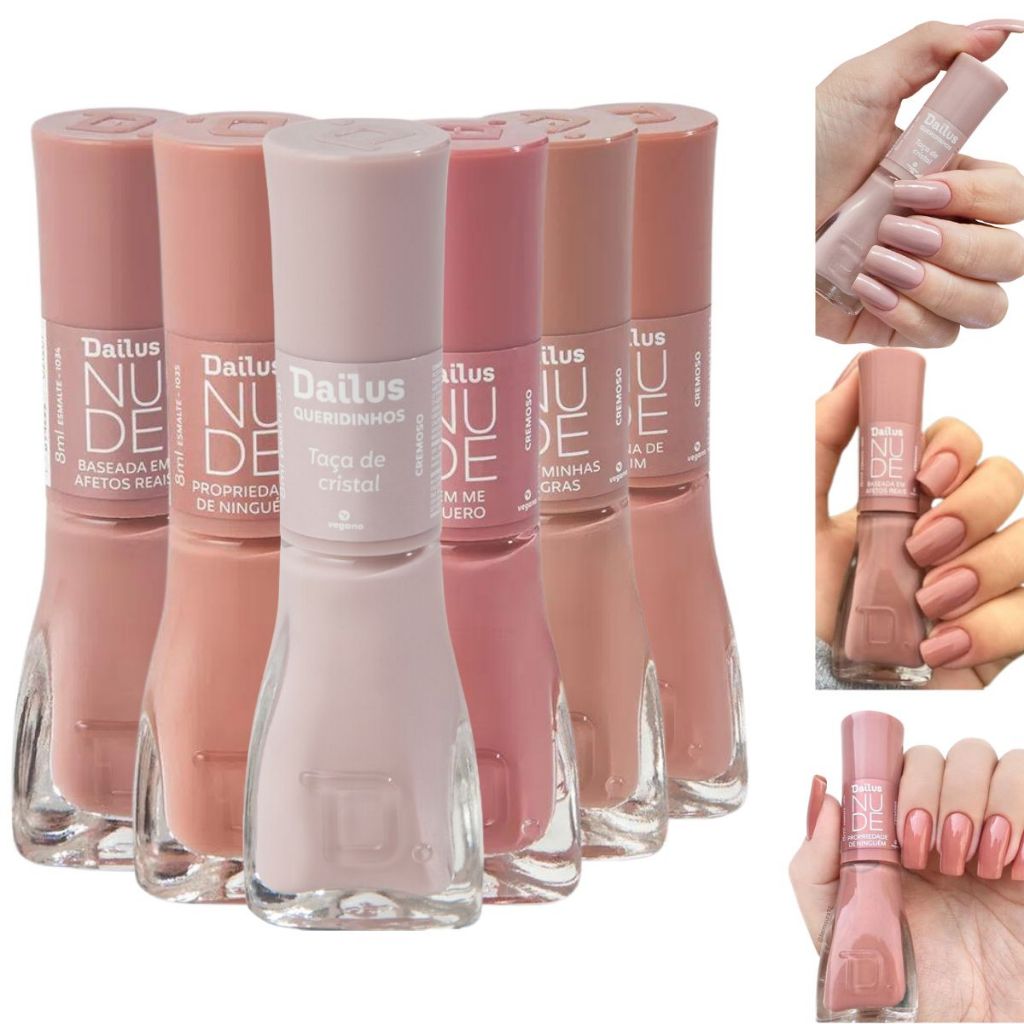 Dailus Nude Kit Esmaltes Em Tons Nude Shopee Brasil