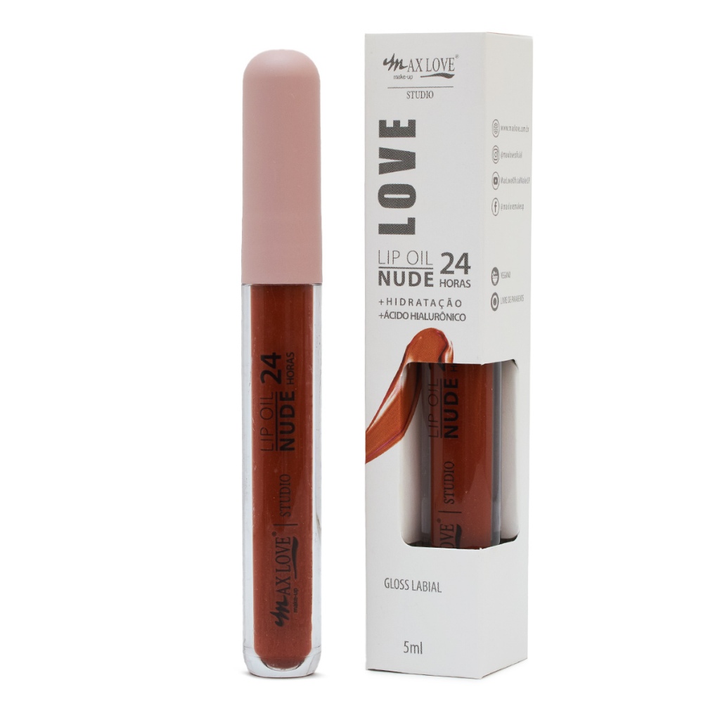 Lip Oil Nude 24 Horas Cor 800 A 809 Max Love 5ml Shopee Brasil