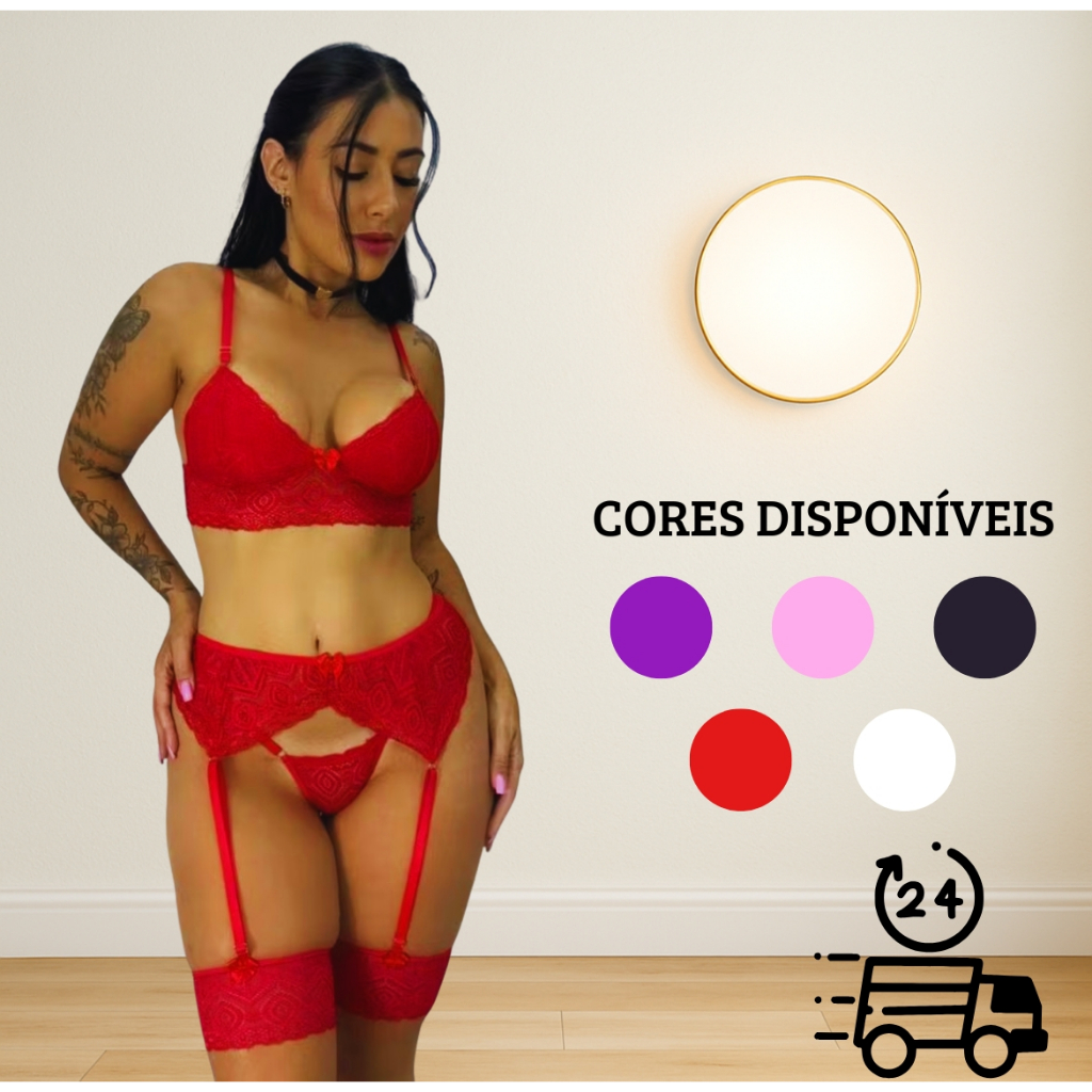 Lingerie Pe As Sexy Renda Sem Bojo Cinta Liga Fantasia Sensual