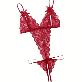 Body Sexy Feminino Renda Lingerie Sensual Abertura no Sutiã