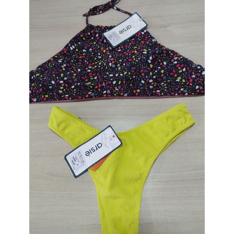 Bikini Cropped Bojo Casquinha E Fio Duplo Tamanho P Arsie Shopee