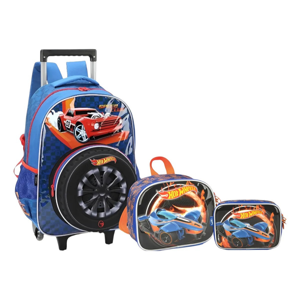 Kit Mochila Escolar Hot Wheels Especial Speed Rodinhas Tam G Shopee
