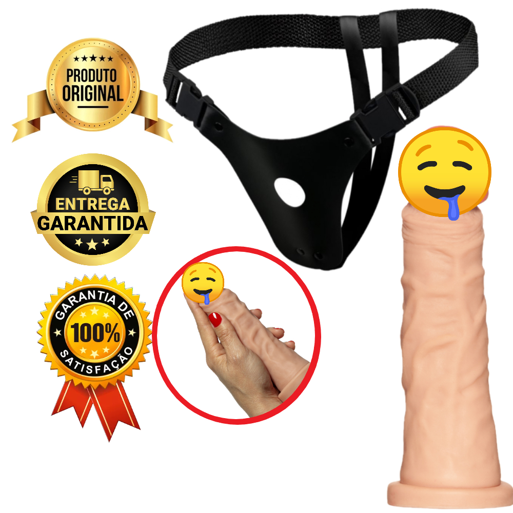 Kit Cinta Dildo Confortável 18x4cm Prótese Peniana Penis de Borracha