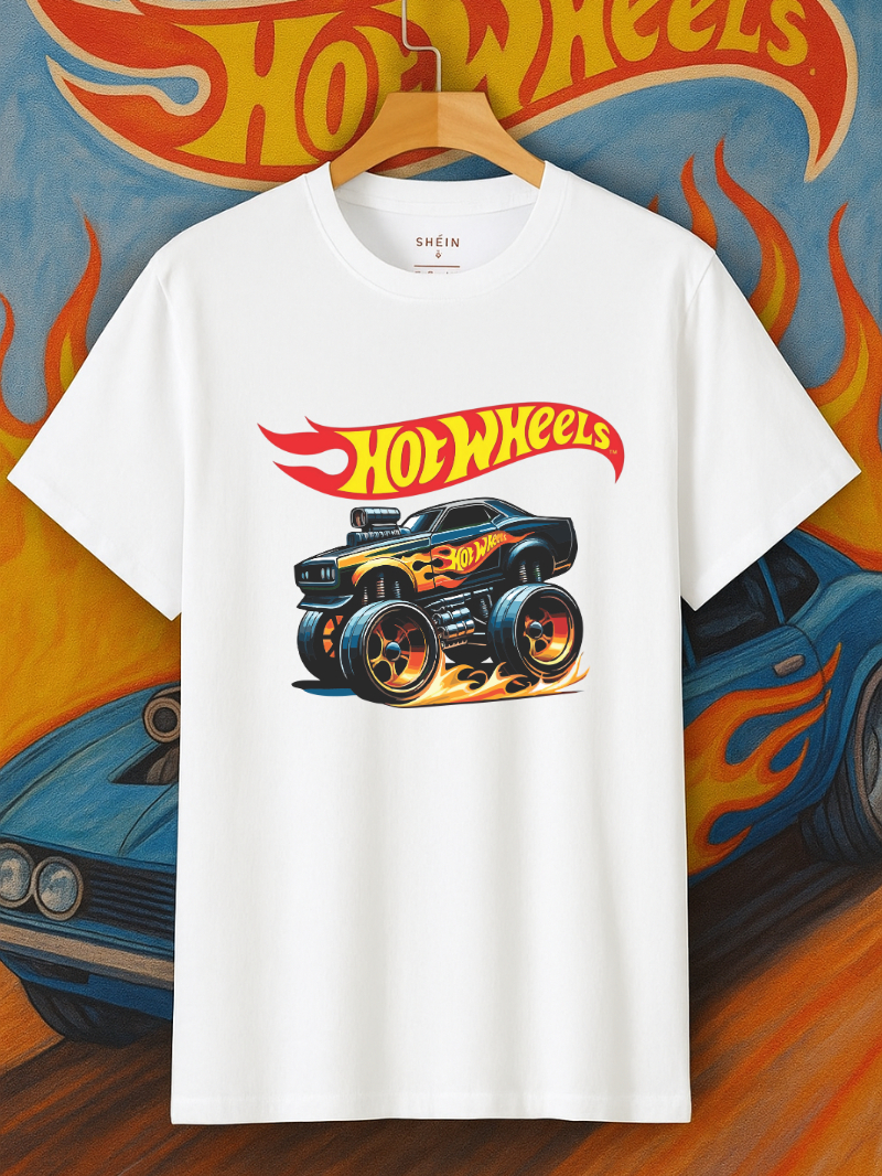Camiseta Hot Wheels Adulto E Infantil Carros Jogo Game Infantil Menina