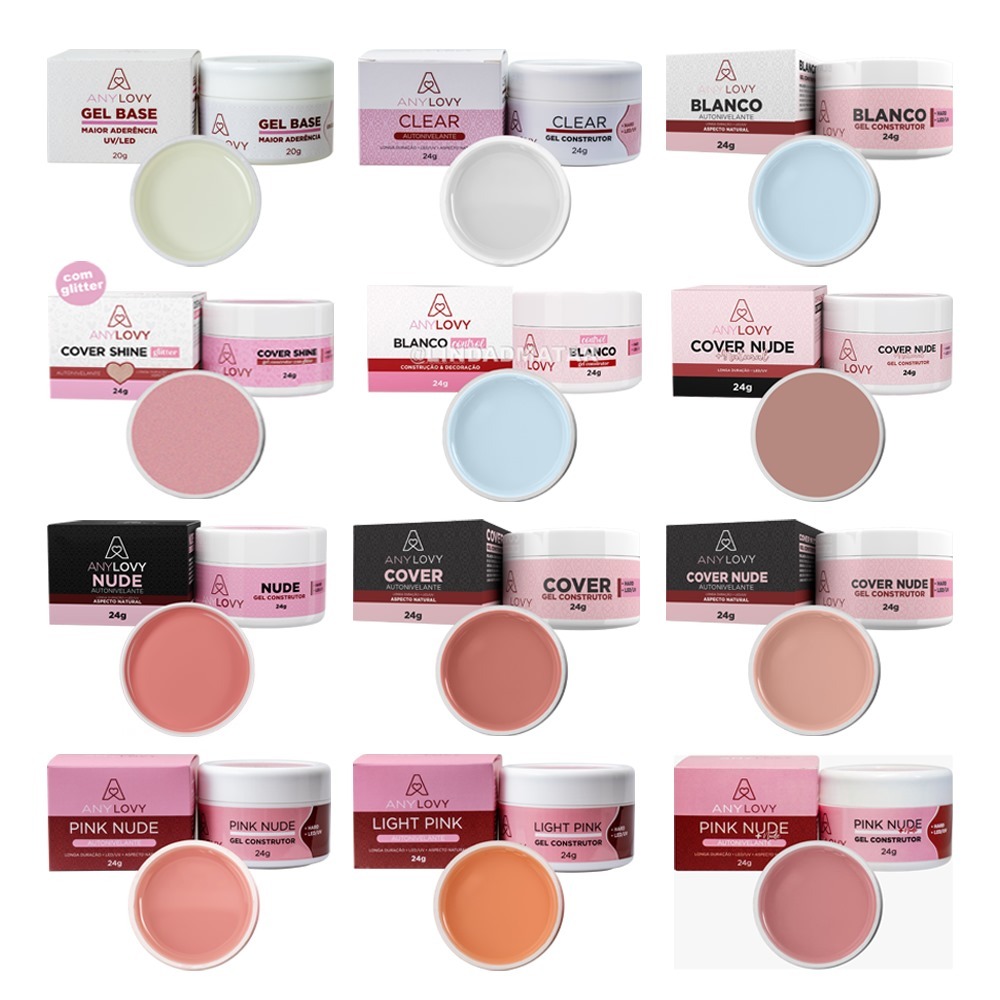 Gel Para Unha ANYLOVY 24g CLEAR COVER COVER NUDE PINK NUDE COVER