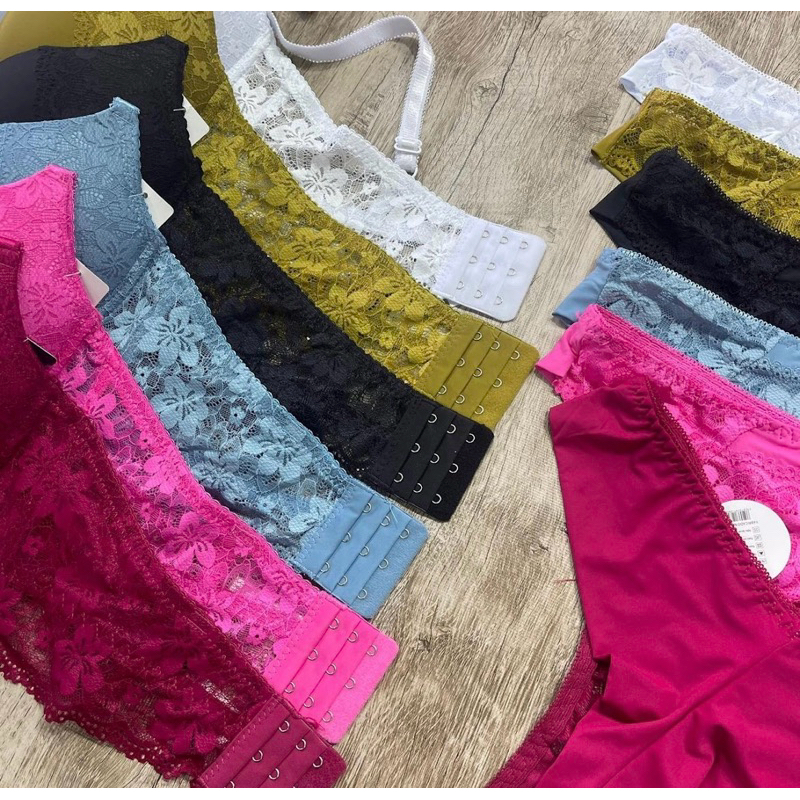 Conjunto Lingerie Renda Internacional Flores Shopee Brasil