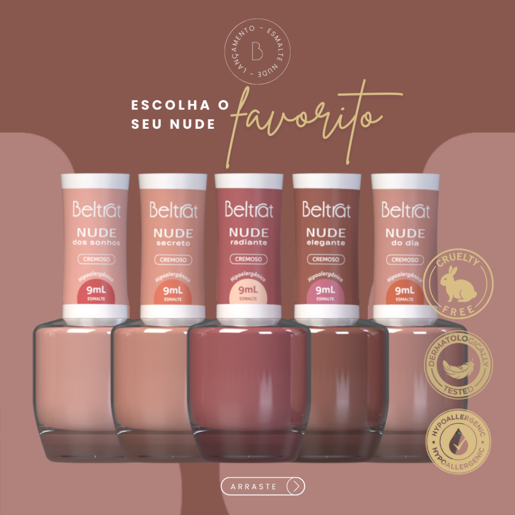 Esmalte Cremoso Coleção Meu Nude Favorito Beltrat 9ml Shopee Brasil
