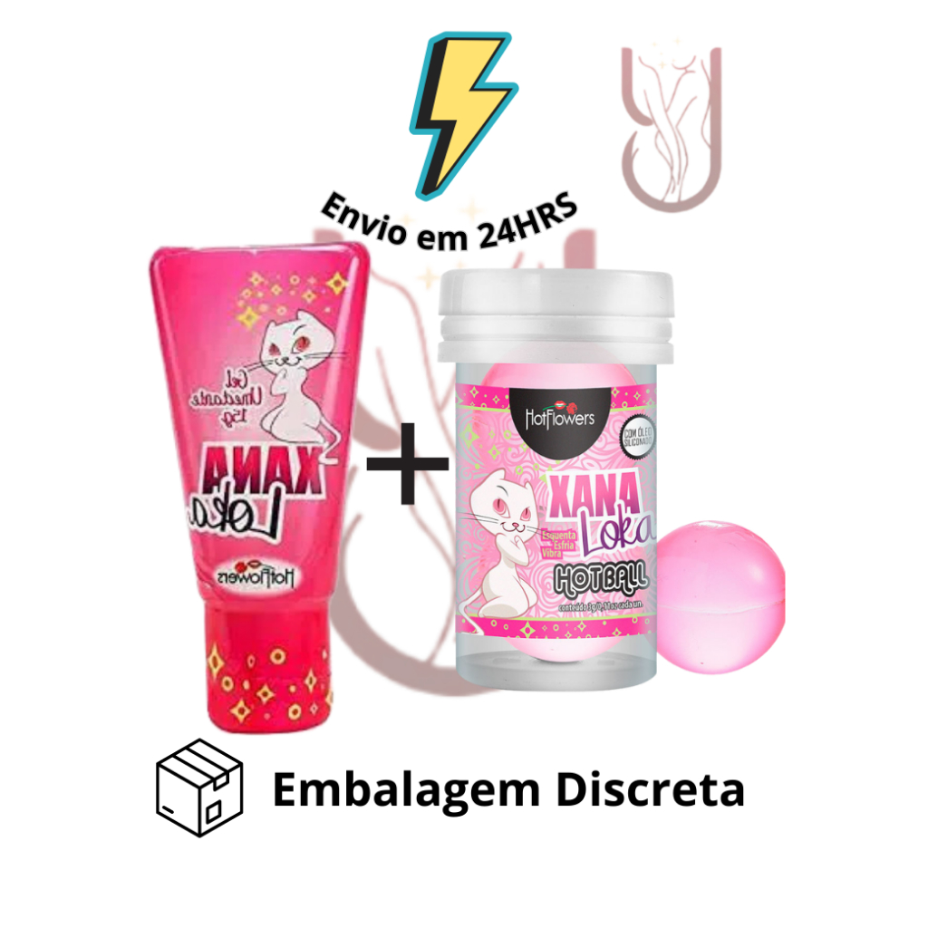Kit Xana Loka Hot Balls Lubrificante Intimo Hotflowers Feminino