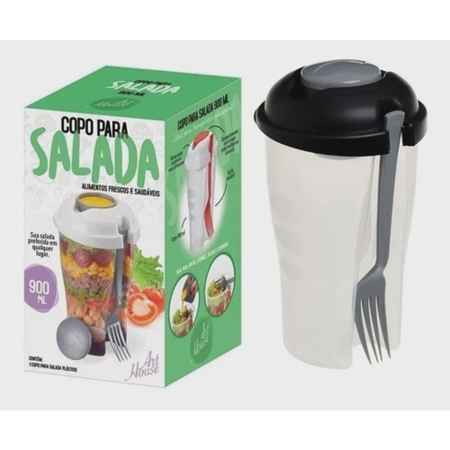 Copo Fruta Salada Ml C Garfo Suporte Para Molho Refei O Shopee