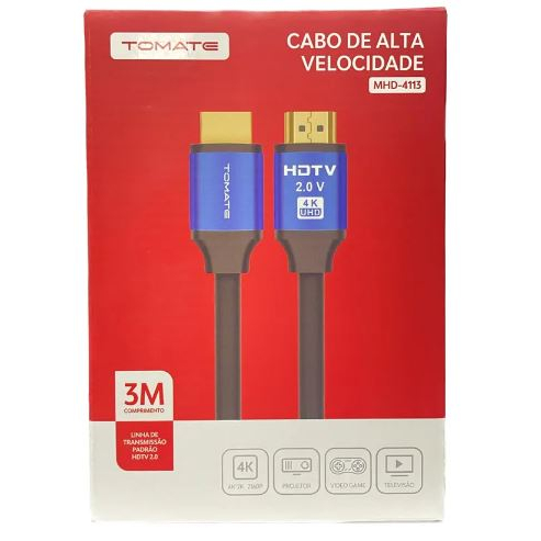 Cabo HDMI 3 Metros Alta Velocidade 4K Tomate MHD 4113 Shopee Brasil