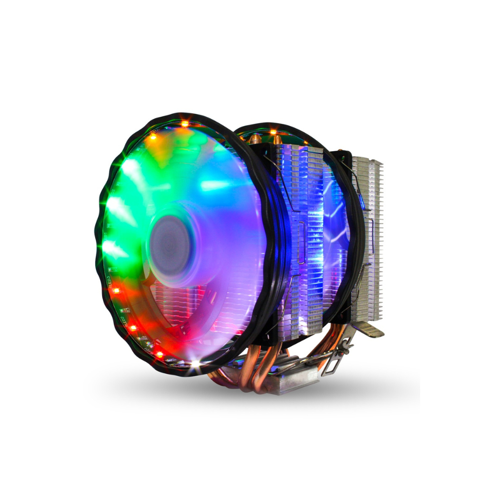 Cooler Para Processador Universal Rgb Fan Duplo Mm Kp Vr