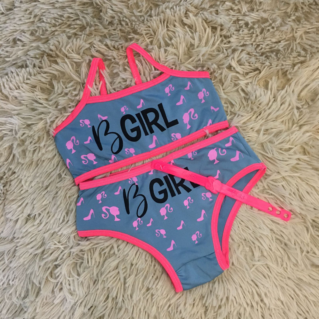 Conjunto lingerie infantil sem bojo microfibra menina moça pulseira