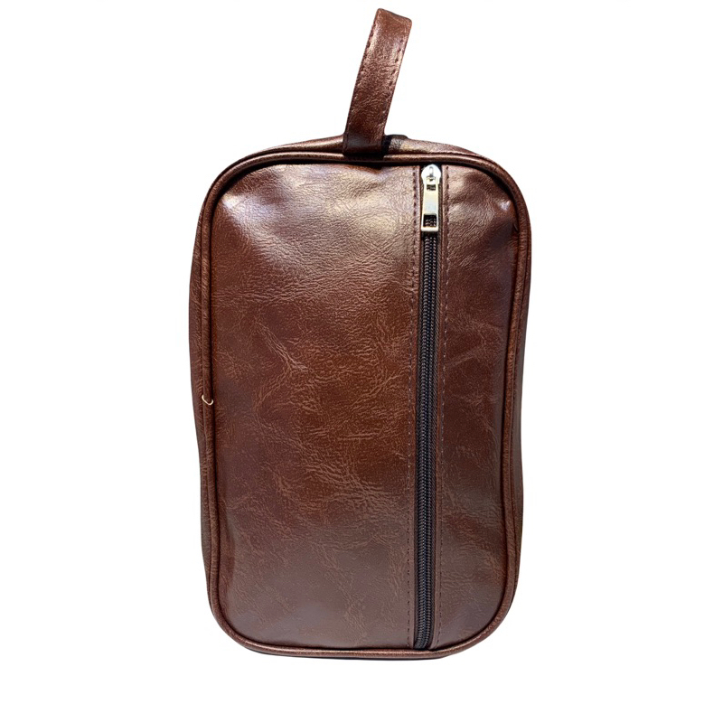 Necessaire Masculina Bolsa Porta Objeto Viagem Couro Grande Organizador