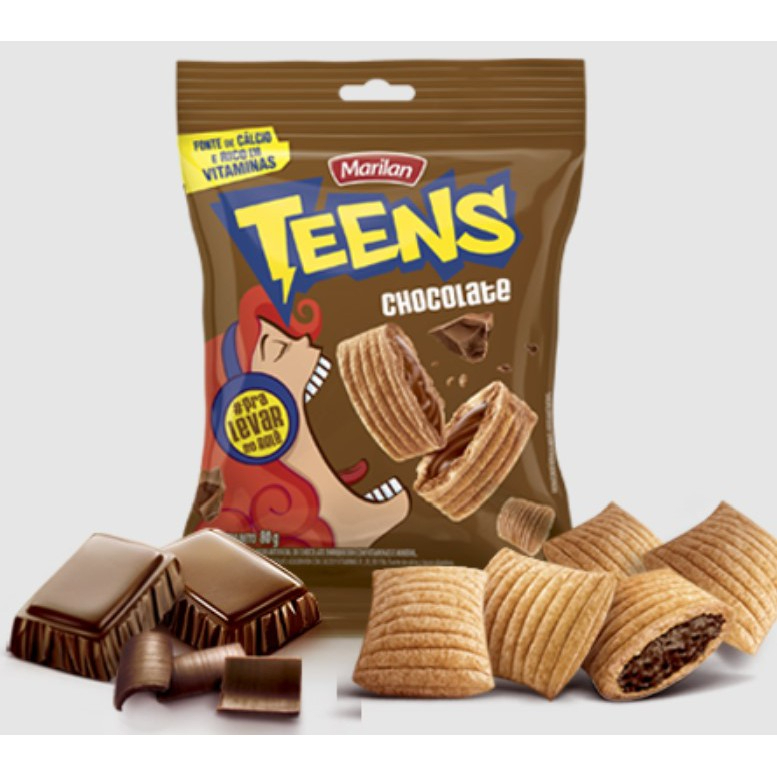 Pacote Biscoito Recheado Marilan Teens Chocolate 80g Shopee Brasil