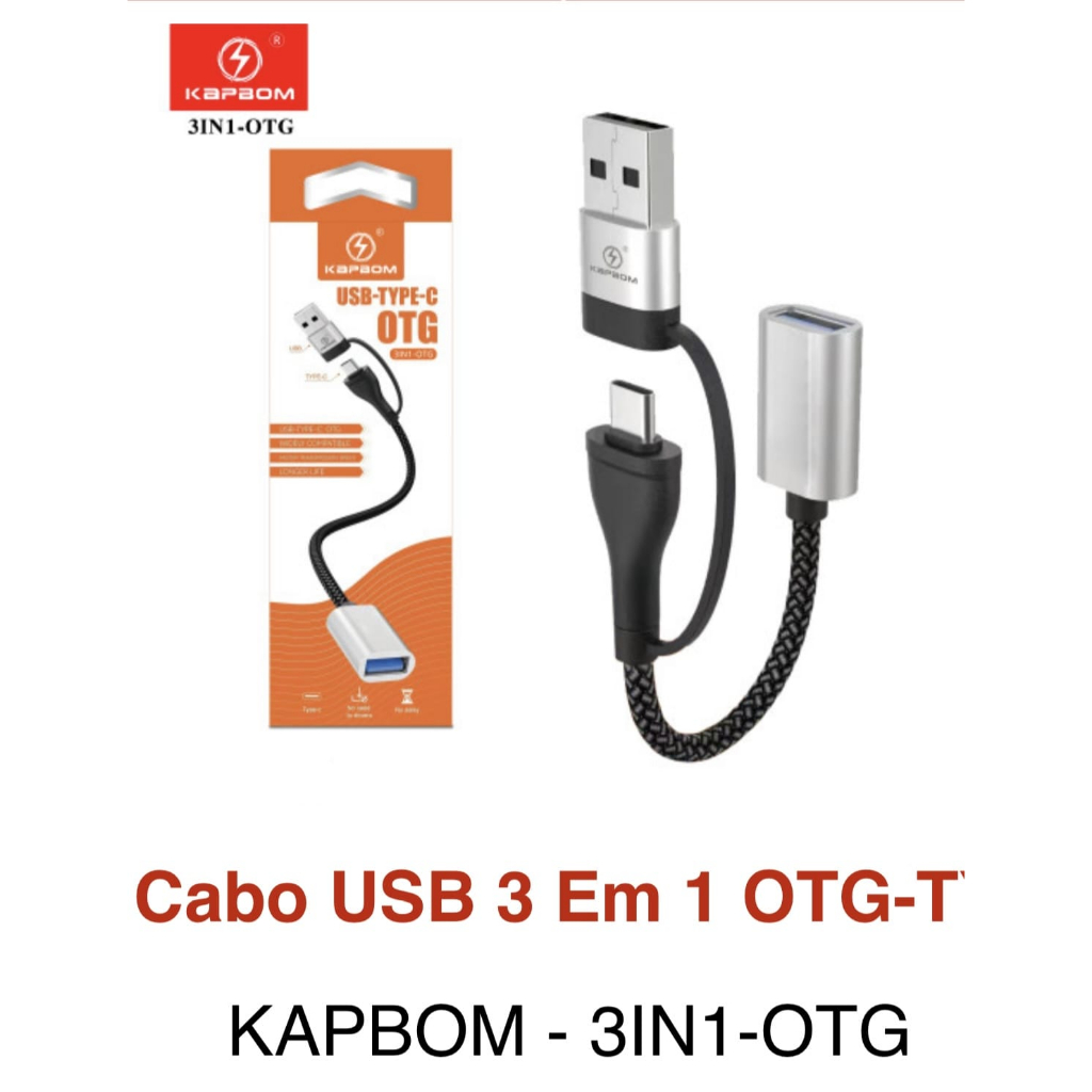 Cabo Otg Tipo C Em Kapbom Usb Celular Shopee Brasil