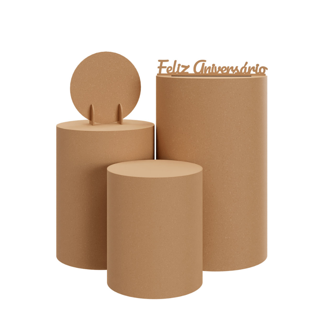 Kit Trio Cilindros Para Decorar Festa Mesa Reforçados Em Mdf Shopee