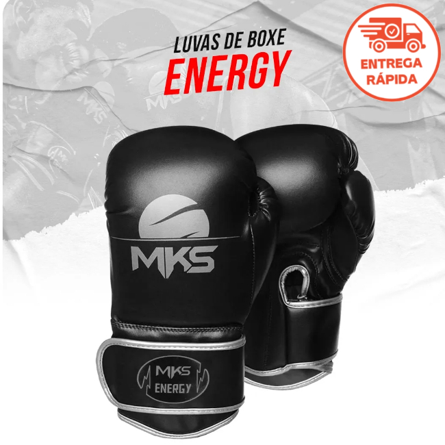 LUVA DE BOXE E MUAY THAI MKS ENERGY PRETA E PRATA Shopee Brasil