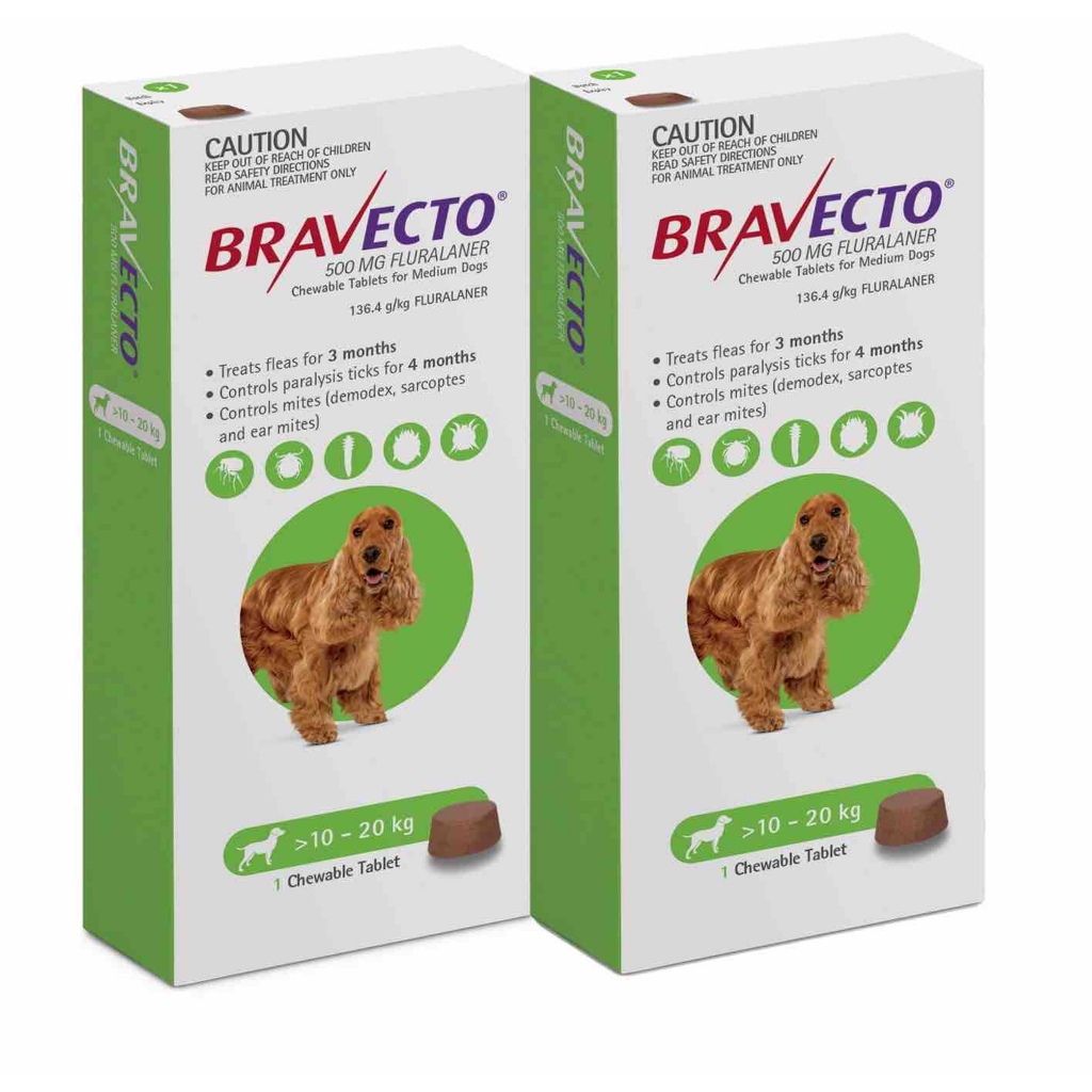 Kit Combo Bravecto Antipulgas Caes 10 20 Kg 2 Comprimidos Shopee Brasil