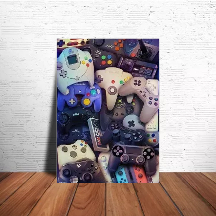 Poster Moldurado Quadro Retro Games Arte V Rios Controles Shopee Brasil