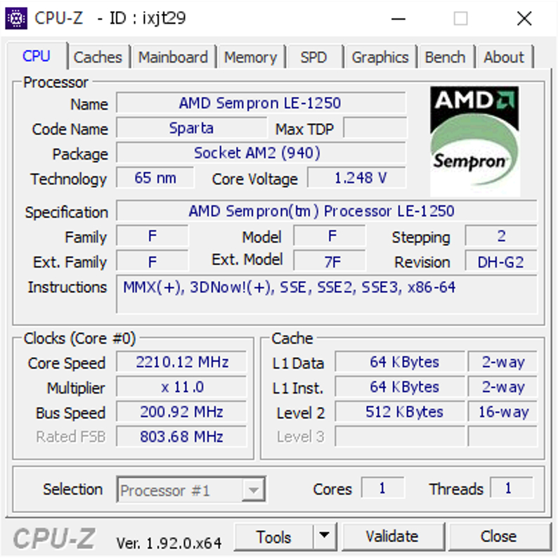 Processador Amd Sempron Le 1250 Am2 OEM Shopee Brasil