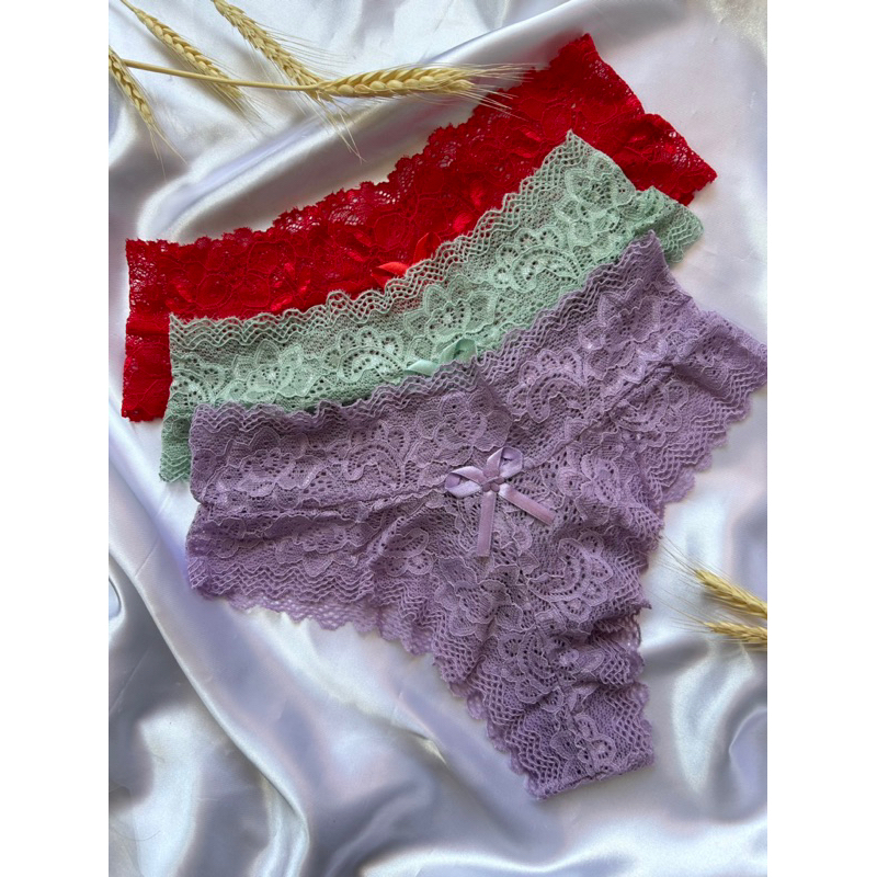 kit 3 calcinhas feminina calçinha moda íntima lingerie rendada luxo