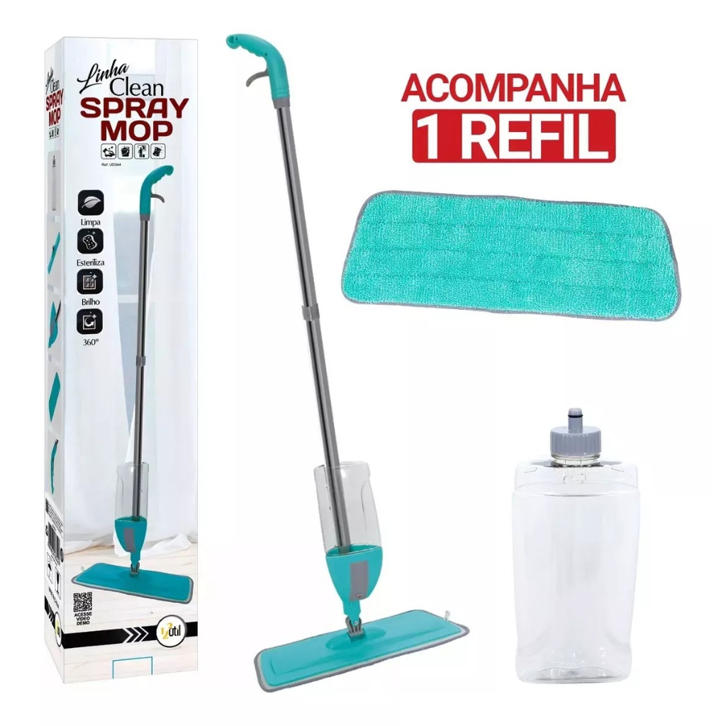 Vassoura Rodo Magico Spray Mop C Reservatorio Refil Fibra Shopee