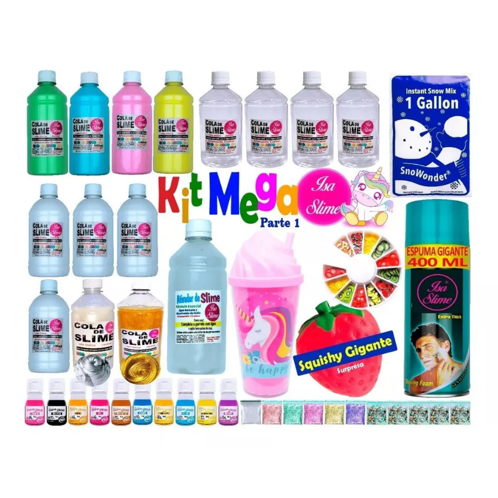 Kit P Fazer Slime Mega Isa Slime Original Completo Shopee Brasil