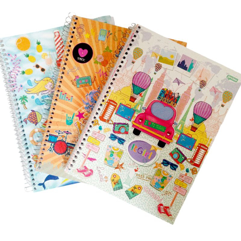 Caderno Espiral Capa Flexivel 96 Folhas Kit 2 E 3 Cadernos Shopee